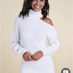 Ladies gray sweater on off one shoulder